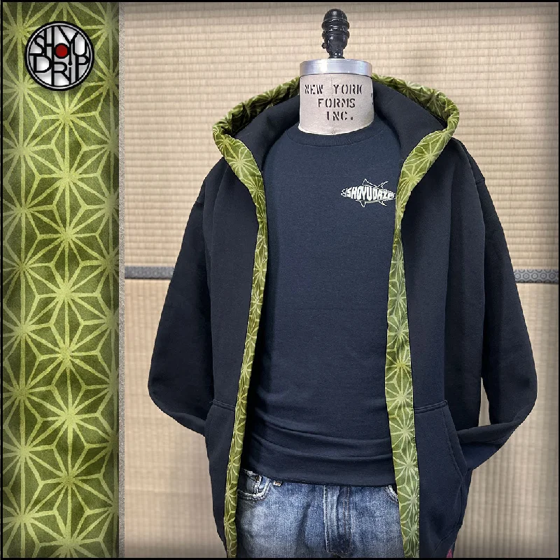 Green Asanoha Star Happi Hoodie