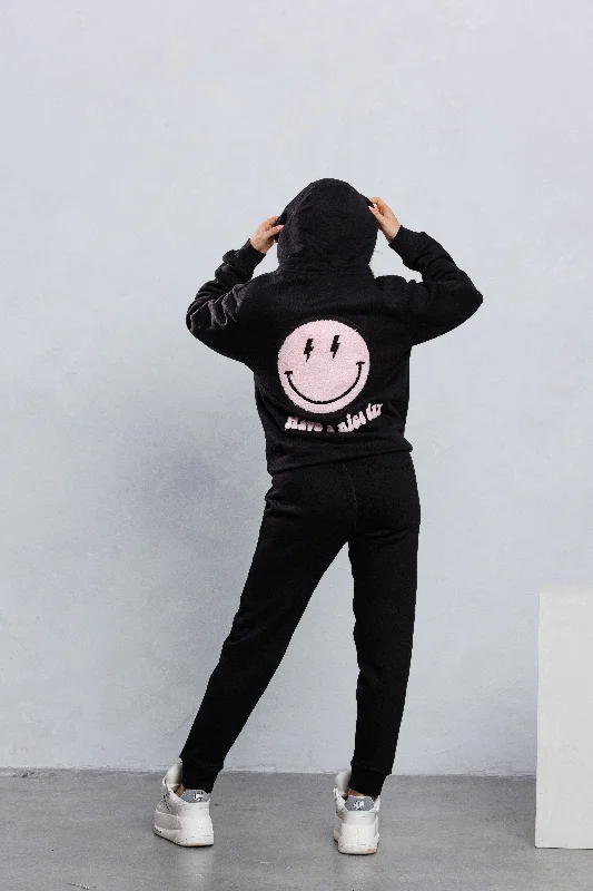 HAVE A NICE DAY pink smiley Hoodie
