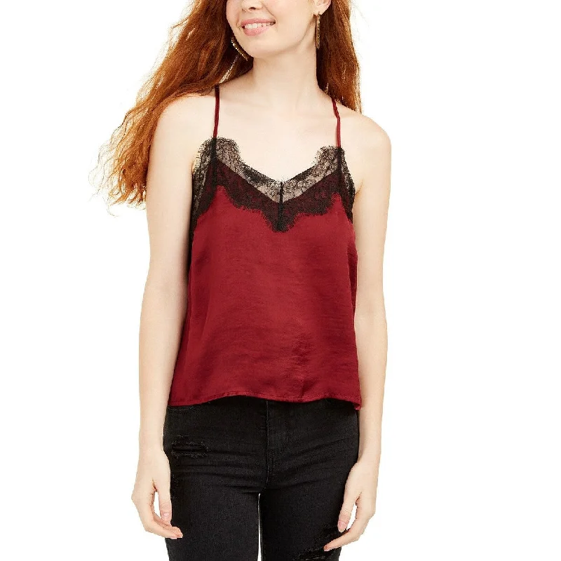 Love Fire Women's Lace-Trim Camisole Wine Size Extra Large