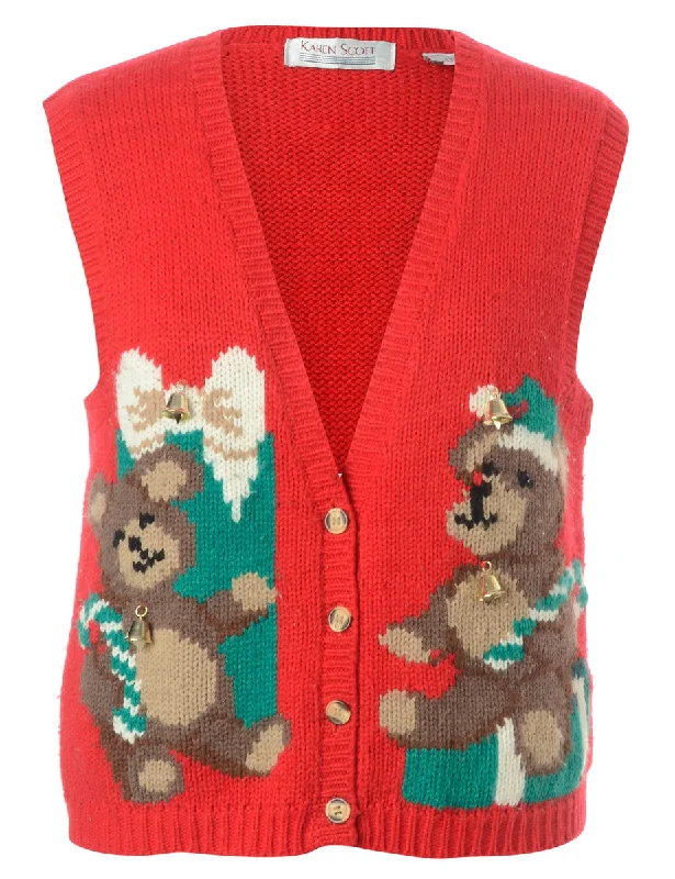 Label Christmas Vest With Bells