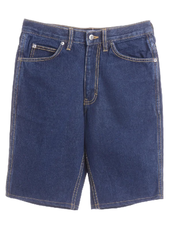 Label Denim Shorts