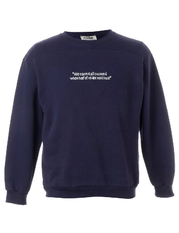 Label Embroidered Succeed Motto Sweatshirt