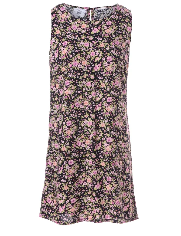 Label Floral Short Dress