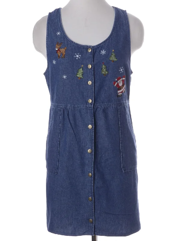 Label Heather Shortened Denim Dress