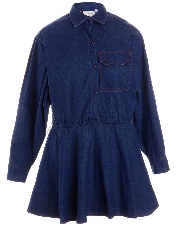 Label Heather Shortened Denim Dress