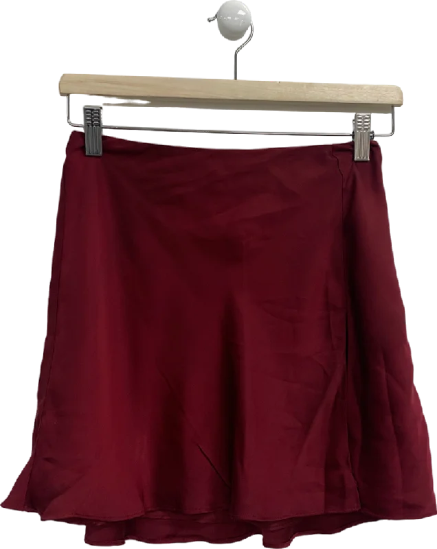 Meshki Red Satin Mini Skirt UK S