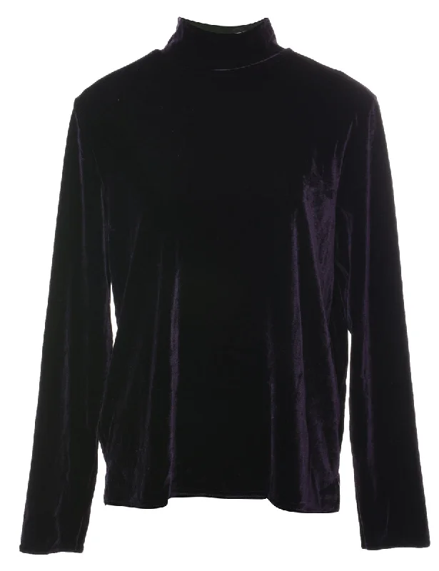 Purple Velvet Evening Top - L