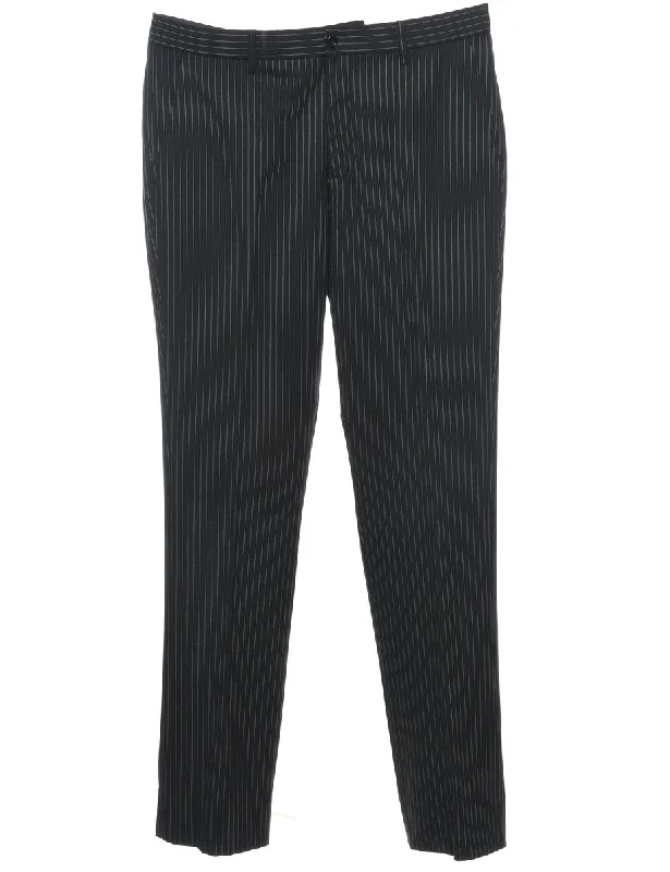 Ralph Lauren Black & White Straight-Fit Trousers - W34 L34