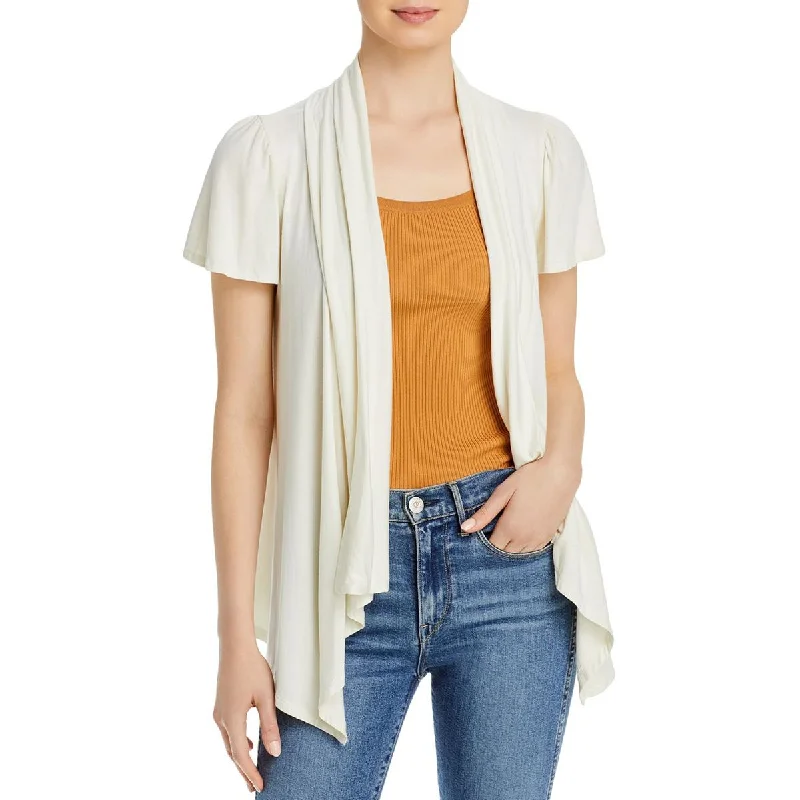 K & C Womens Open Front Short Sleeve Cardigan Top