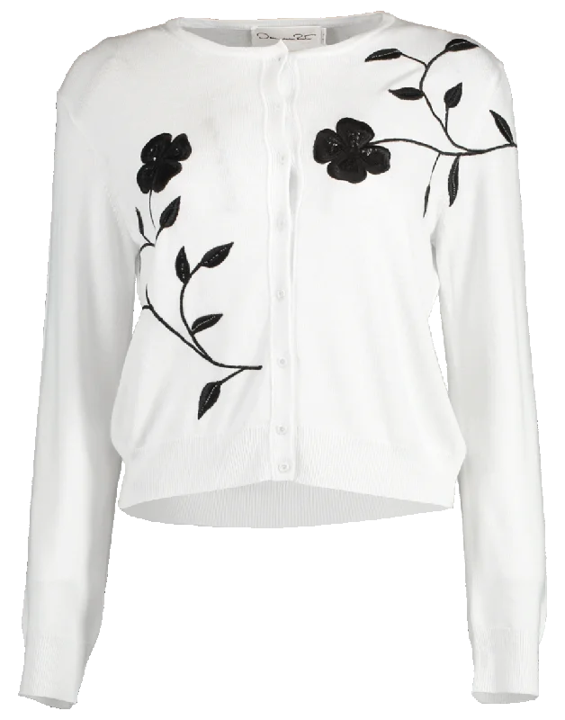 Cropped Embroidered Cardigan