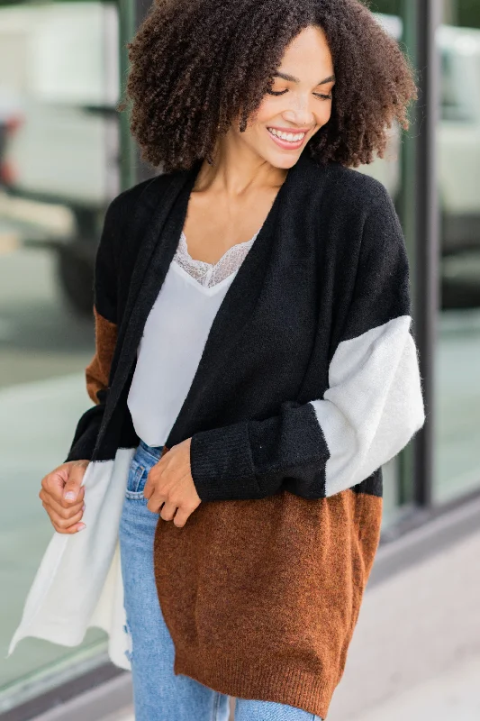 In Your Heart Black Colorblock Cardigan